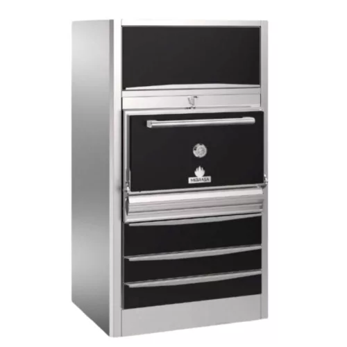 Faszenes sütő, felső melegentartó szekrénnyel, 3 alsó melegített fiókkal, l