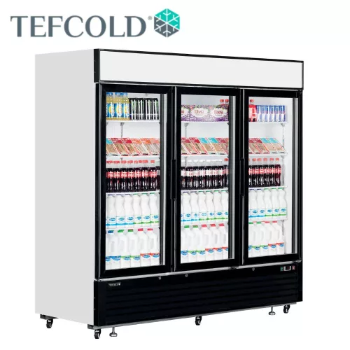 Tefcold hűtővitrin, 2050 literes, 3 üvegajtós, ventillációs, 0,65 kW 