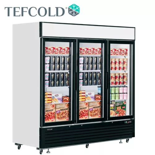 Tefcold fagyasztóvitrin, 2050 literes, 3 üvegajtós, ventillációs, 1,2 kW 