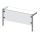 Átadó polc, egyszintes, síküveg polc és leheletvédő, 120x30x40 cm