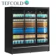 Tefcold hűtővitrin, 1573 literes, három üvegajtós, ventilációs, fekete, 0,912 kW