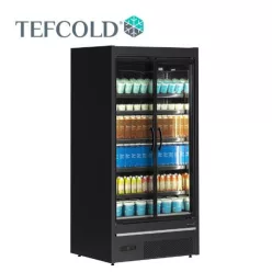   Tefcold hűtővitrin, 786 literes, két üvegajtós, ventilációs, fekete