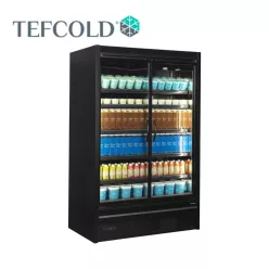   Tefcold hűtővitrin, 1229 literes, két üvegajtós, ventilációs, fekete