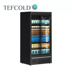   Tefcold hűtővitrin, 921 literes, két üvegajtós, ventilációs, fekete