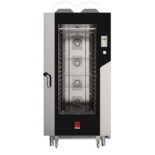 Tecnoeka kombi sütő gőzpároló, gázüzemű, gasztronómiai, 20 tálcás, érintőpaneles