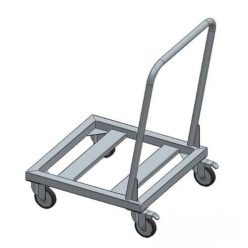 Rozsdamentes mosogatókosár-szállító kocsi, 60x60x90 cm