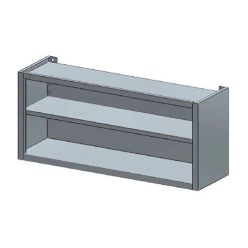 Fali szekrény, nyitott, köztes polccal, 1000x400x600 mm