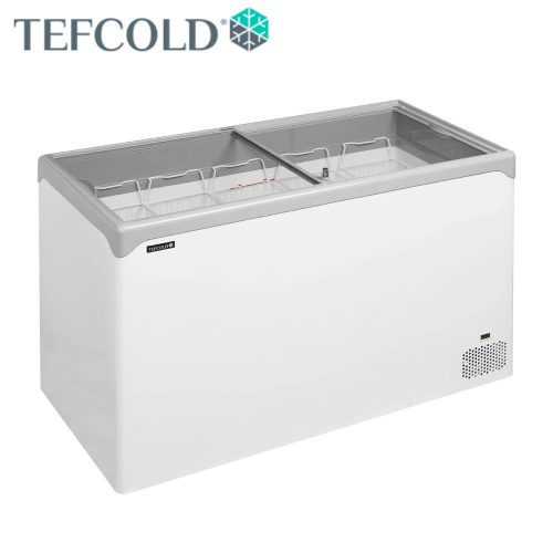 Tefcold mélyhűtőláda, csúszó üvegtetővel, 390 l, 1320x650x885 mm, 0,225 kW