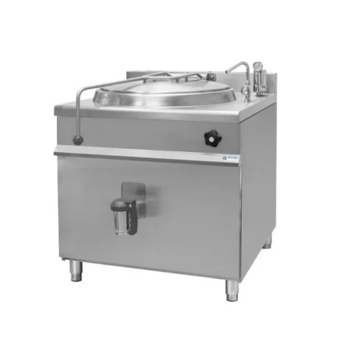 Főzőüst, gőzüzemű, 150 literes, indirekt, manuális vízfeltöltés