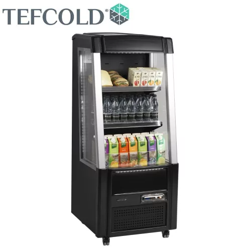 Tefcold kínáló hűtővitrin, 192 literes, nyitott front, ventilációs