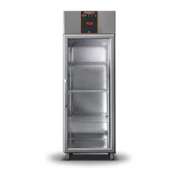 Tecnodom Üvegajtós mélyhűtőszekrény, 700 literes, rozsdamentes, ventillációs, GN2/1 - P-AFD07BT-D-PV