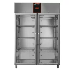   Tecnodom üvegajtós mélyhűtőszekrény, 1400 literes, rozsdamentes, ventillációs, GN2/1