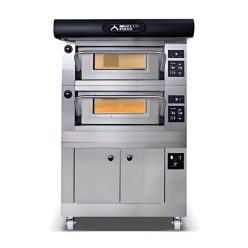   Moretti Forni serieP AMALFI pizzakemence, kétkamrás, elektromos, kelesztőszekrénnyel, elszívóernyővel, 12 db 30 cm átmérőjű pizzához, 102x140x185 cm