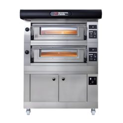   Moretti Forni serieP AMALFI pizzakemence, kétkamrás, elektromos, kelesztőszekrénnyel, elszívóernyővel, 12 db 30 cm átmérőjű pizzához, 132x110x185 cm
