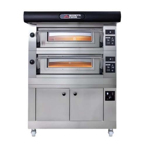 Moretti Forni serieP AMALFI pizzakemence, kétkamrás, elektromos, kelesztőszekrénnyel, elszívóernyővel, 12 db 30 cm átmérőjű pizzához, 132x110x185 cm