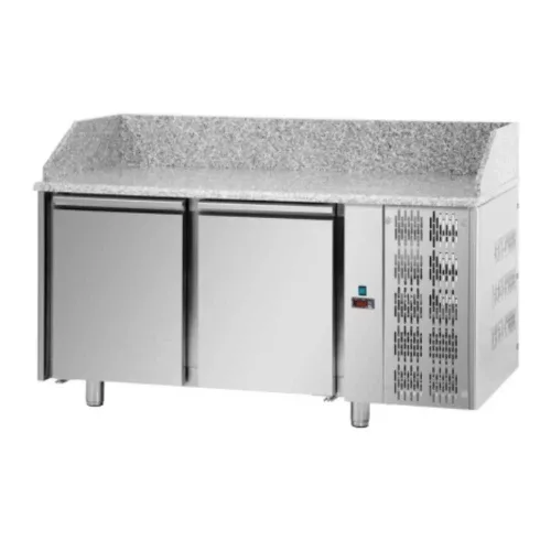 Tecnodom pizzapult, 2 ajtós, 600x400 mm, jobb oldali hűtőegység, választható feltéthűtővel