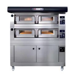  Moretti Forni serieP pizzakemence, kétkamrás, elektromos, kelesztőszekrénnyel, elszívóernyővel, 16 db 30 cm átmérőjű pizzához