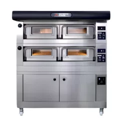   Moretti Forni serieP pizzakemence, kétkamrás, elektromos, kelesztőszekrénnyel, elszívóernyővel, 22 db 30 cm átmérőjű pizzához