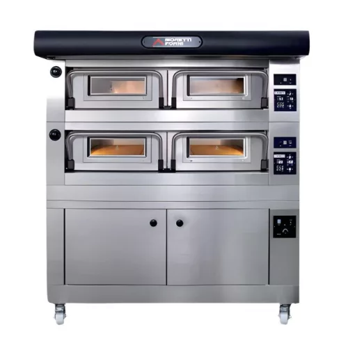 Moretti Forni serieP pizzakemence, kétkamrás, elektromos, kelesztőszekrénnyel, elszívóernyővel, 22 db 30 cm átmérőjű pizzához