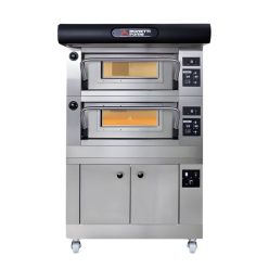   Moretti Forni serieP pizzakemence, kétkamrás, elektromos, kelesztőszekrénnyel, elszívóernyővel, 8 db 30 cm átmérőjű pizzához