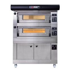   Moretti Forni serieP pizzakemence, kétkamrás, elektromos, kelesztőszekrénnyel, elszívóernyővel, 18 db 30 cm átmérőjű pizzához