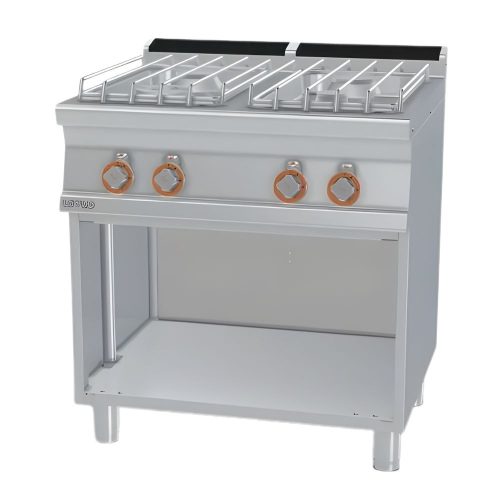 Lotus tűzhely, gázüzemű, 4 égőfejjel, nyitott tárolóval, 22 kw