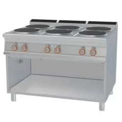   Lotus tűzhely, elektromos, 6 körlap, 900-as, nyitott tárolóval