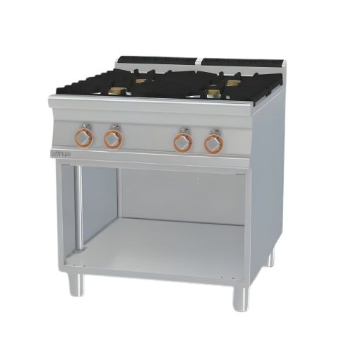 Lotus tűzhely, gázüzemű, 4 égőfejjel, nyitott tárolóval