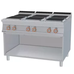   Lotus tűzhely, elektromos, 6 szögletes zóna, 900-as, nyitott tárolóval