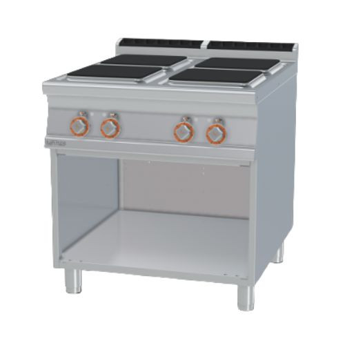 Lotus tűzhely, elektromos, 4 szögletes zóna, 900-as, nyitott tárolóval