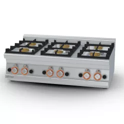 Lotus tűzhely, asztali, gázüzemű, 6 égőfejjel, 27 kw