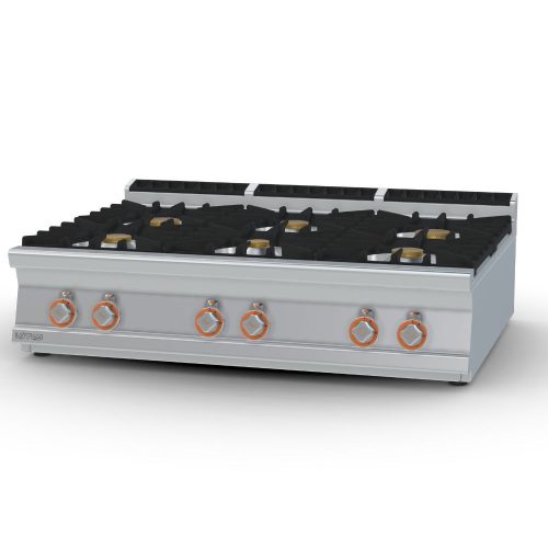 Lotus tűzhely, asztali, gázüzemű, 6 égőfejjel, 45 kw