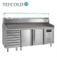 Tefcold pizza munkaasztal, feltéthűtővel, 2 ajtó + fiókos rész, gránit fedlap