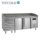 Tefcold pizza munkaasztal, 2 ajtó + fiókos rész, gránit fedlap