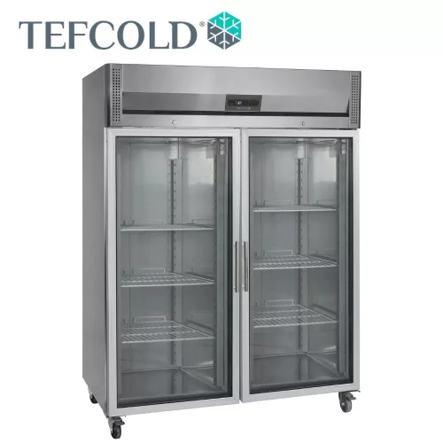 Tefcold hűtőszekrény, 2 üveg ajtóval, GN2/1, 1410 l, ventillációs, 1480x850x2010 mm