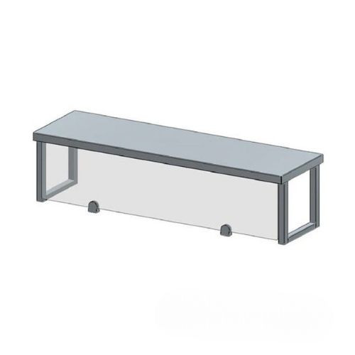 Átadó polc, egyszintes, síküveg leheletvédő, 190x30x40 cm