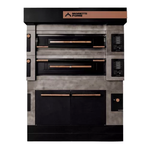 MorettiForni serieS ICON pizzakemence, kétkamrás, elektromos, kelesztőszekrénnyel, elszívóernyővel, 12 db 30 cm átmérőjű pizzához