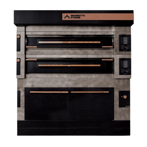 Moretti Forni serieS ICON pizzakemence, kétkamrás, elektromos, kelesztőszekrénnyel, elszívóernyővel, 16 db 30 cm átmérőjű pizzához