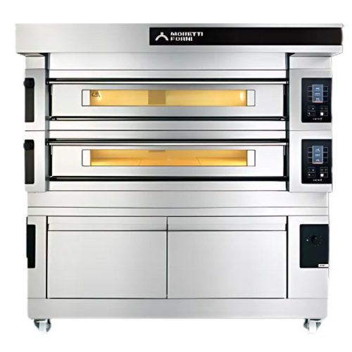 Moretti Forni pizzakemence, kétkamrás, elektromos, kelesztőszekrénnyel, elszívóernyővel, 24 db 30 cm átmérőjű pizzához