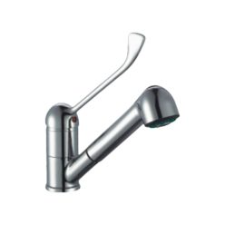   Keverőcsap, asztali, hosszú orvosi karral, kihúzható zuhanyfejjel