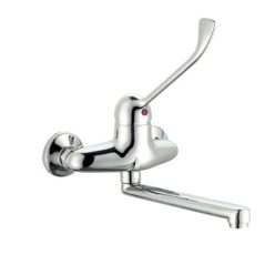 Keverőcsap,Fali, orvosi karral, alsó kifolyóval