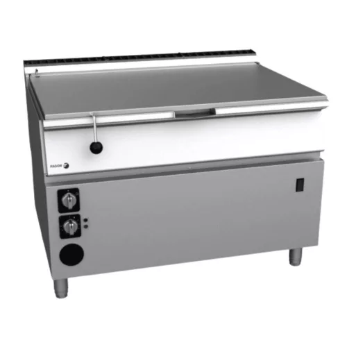 Fagor billenő serpenyő, gázüzemű, 120 literes, rozsdamentes acél tartály, motorizált