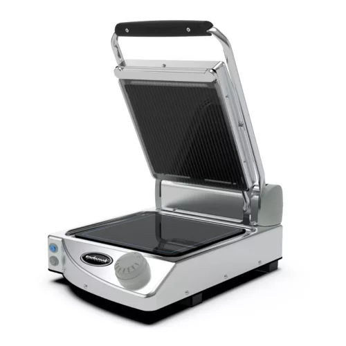 Spidocook kontakt grill, 1 zónás, üvegkerámia, felül bordázott, alul sima felületű, 1,5 kW