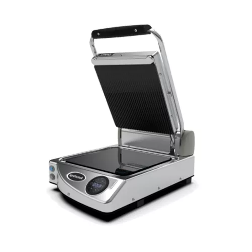 Spidocook XPRO digitális kontakt grill, 1 zónás, üvegkerámia, felül bordázott, alul sima felületű, 1,5 kW