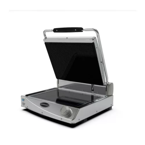 Spidocook ECO kontakt grill, 1 zónás, üvegkerámia, felül bordázott, alul sima felületű, 2kW
