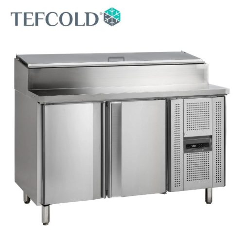 Tefcold salátahűtő pult, GN1/1, 2 ajtós,Feltéthűtővel, jobb oldali hűtőegységgel