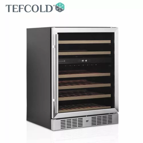 Tefcold borhűtő, 2 zónás, 155 literes, fekete, rozsdamentes acél