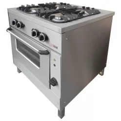   Emax Gáztűzhely és GN2/1 statikus elektromos sütő, 4 égős, 20,25 kW