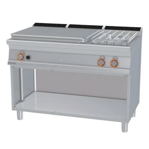 Lotus tűzhely, gázüzemű, 1 zónás francia lappal, 2 égőfejjel, nyitott tárolóval, 25 kw