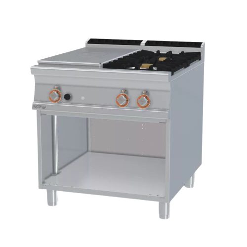 Lotus tűzhely, gázüzemű, 1 zónás francia lappal, 2 égőfejjel, nyitott tárolóval, 24 kw